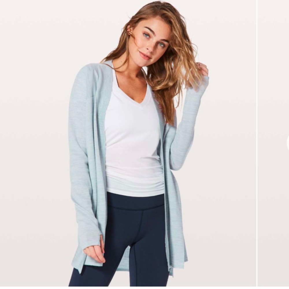 lululemon athletica Light Blue Open-Front Cardigan